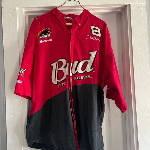 Dale Earnhardt Jr Budweiser  Chase Authentic The Outlaw Button Up Vintage NASCAR - Picture 1 of 6